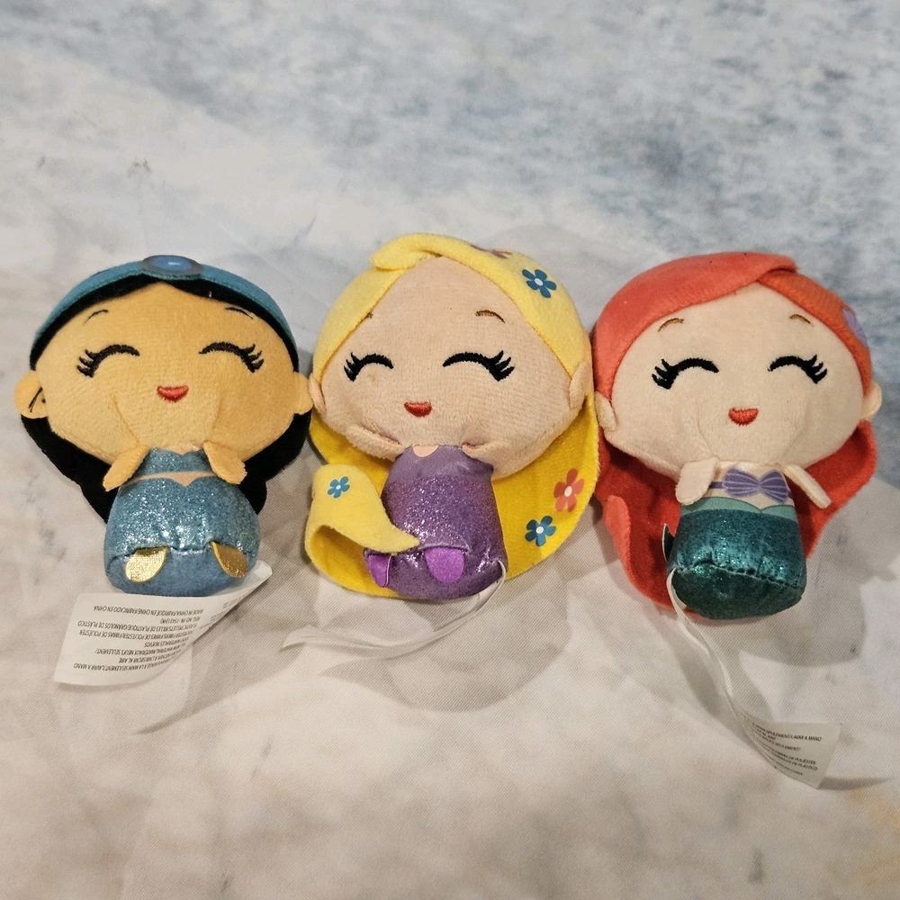Disney 100 Mini Princess Plush‎ Set Ariel Rapunzel Jasmine 3"